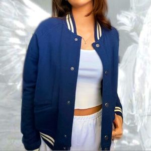 Blue cotton varsity jacket